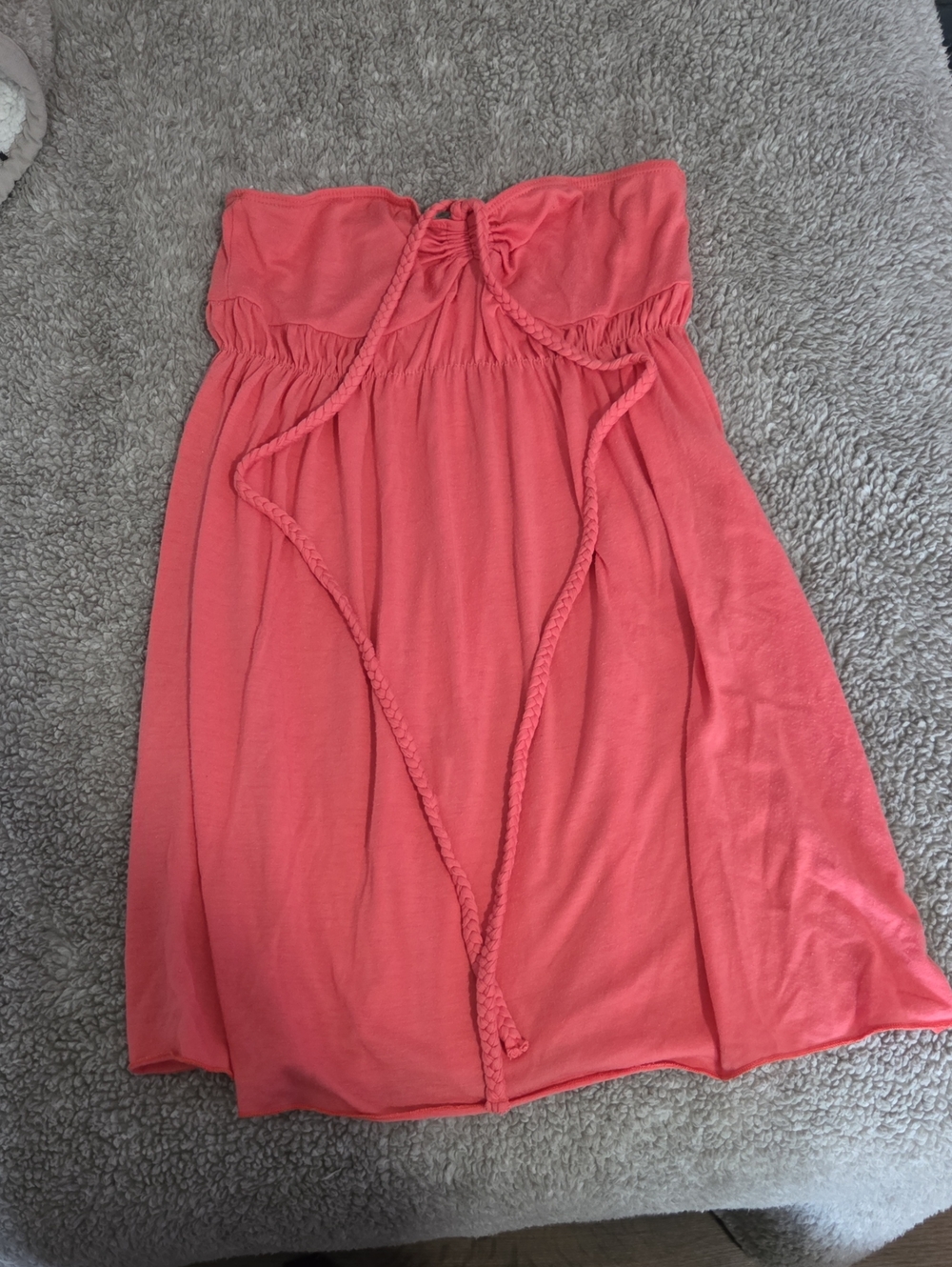 Charlotte Russe Strapless Coral-Pink Summer Dress